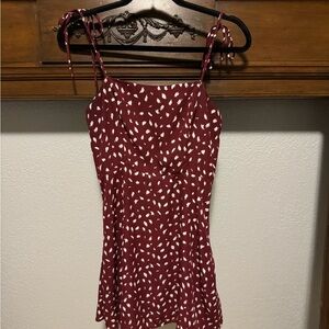 Red Fitted Tie Front Mini Dress
